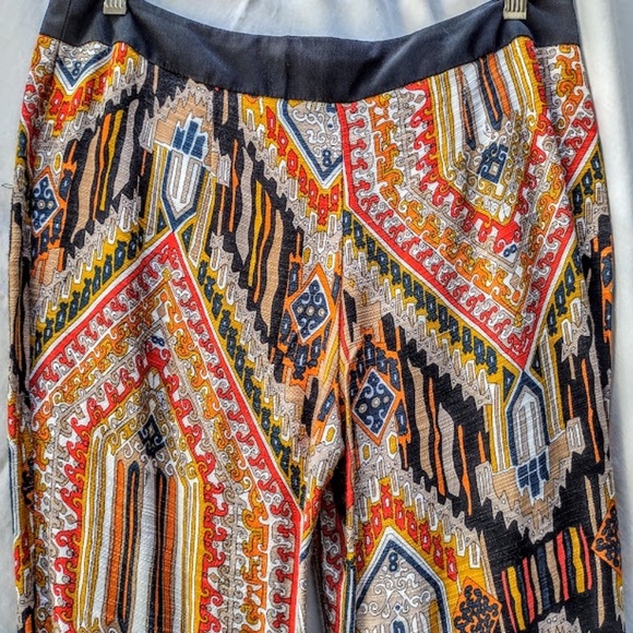 Multicolored Woven Orange Tones Printed Women's Pants by Trina Turk Size 6 - Picture 4 of 8